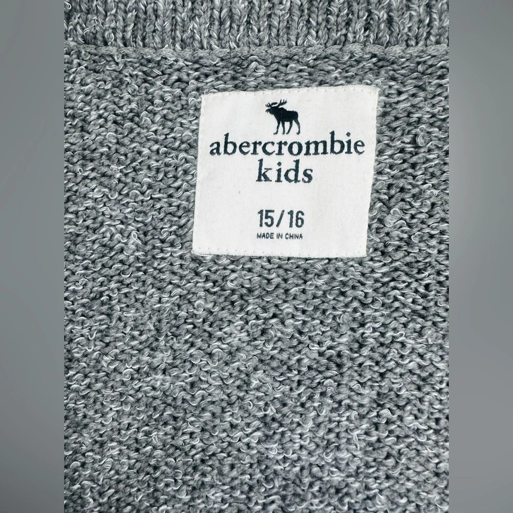 Abercrombie Kids Gray Knit Open Front Cardigan Sweater | Size 15/16